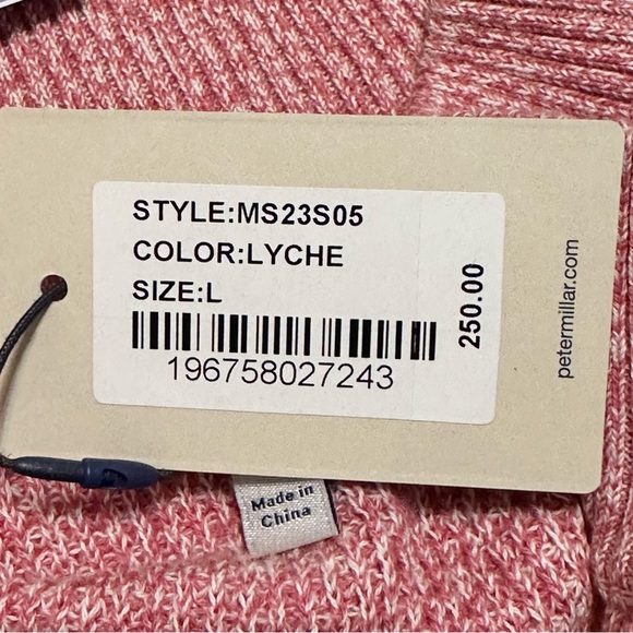 Peter Millar Crown Kitts Twisted 1/4 Zip Sweater Lyche Red Size L MS23S05 NWT - Picture 4 of 11